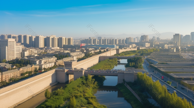 沿河流建立的城市城市生活城市建筑高清航拍,高清,摄影图,摄影图片,图片大全,摄影图免费下载
